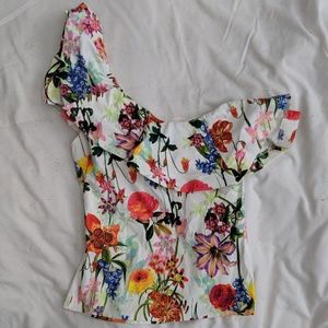 NEW Asymmetrical/one shoulder tropical top!